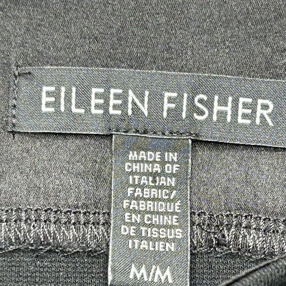 Eileen Fisher Shift Dress Womens Medium Black Pockets Classic Office Minimalist - Picture 3 of 11